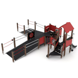 Medinė žaidimų aikštelė pritaikyta neįgaliesiems | Viešosioms erdvėms