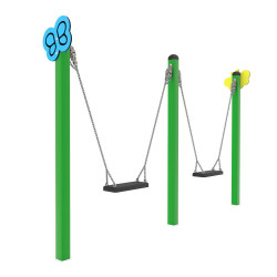 Dvivietės žaismingos vaikiškos sūpynės | Viešosioms vaikų aikštelėms
