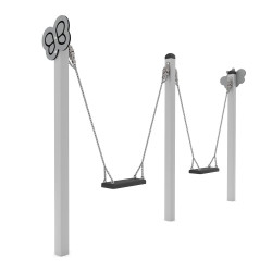 Dvivietės žaismingos vaikiškos sūpynės | Viešosioms vaikų aikštelėms