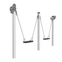 Dvivietės žaismingos vaikiškos sūpynės | Viešosioms vaikų aikštelėms