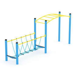 Horizontalios kopėtėlės su tilteliu | Žaidimų aikštelių laipynės