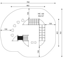 Žaidimų kompleksas 0413-1 | Vaikų žaidimų aikštelėms | Parkams