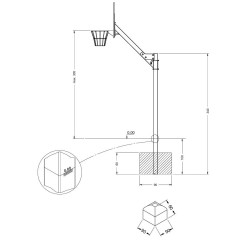 Krepšinio stovas su lenta ir lanku