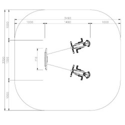 Dviratis treniruoklis viešosioms žaidimų aikštelėms