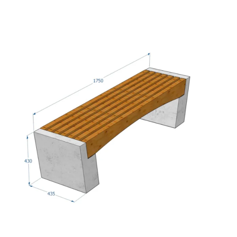 Betoninis lauko suoliukas tiltas.