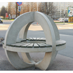 Betoninis lauko suoliukas kera