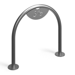 U formos dviračių stovas su ženklu