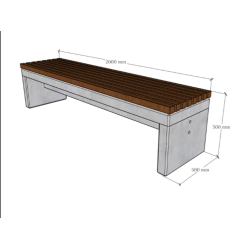 Klasikinis betoninis suoliukas