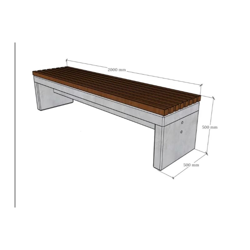 Klasikinis betoninis suoliukas