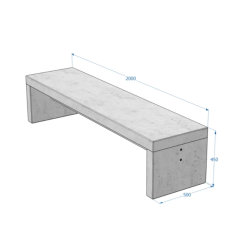 Klasikinis betoninis suoliukas