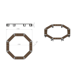 Aštuonkampis suoliukas Opalek