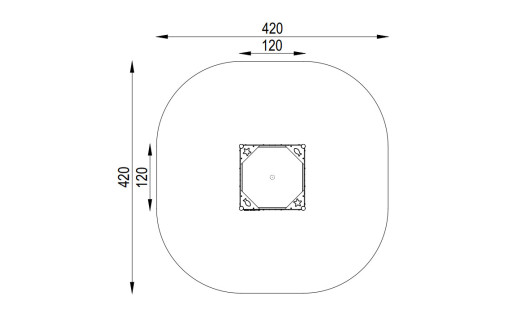 Paaukštinta integracinė kvadratinė smėlio dėžė