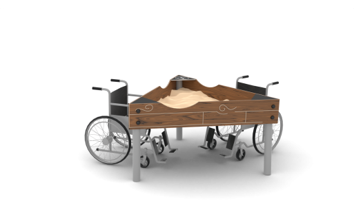 Paaukštinta integracinė trikampė smėlio dėžė | Parkelis.lt