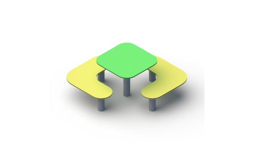 Staliukas su suoleliais žaidimų aikštelėms | Lauko įrenginiai