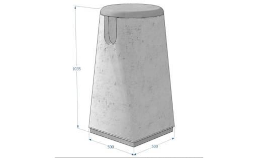 Didelė betoninė šiukšliadežė
