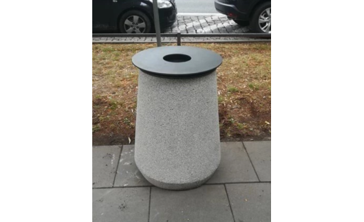 Apvali didelė betoninė šiukšliadežė