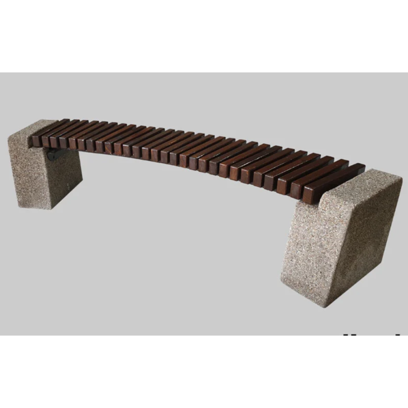 Lenktas betoninis suoliukas