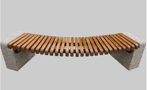 Lenktas betoninis suoliukas