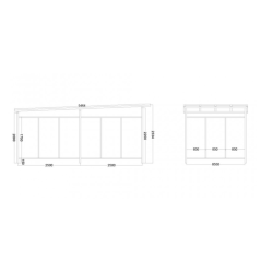Stoginė pirkinių vežimėliams 3 eilių 546 cm
