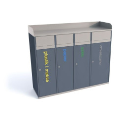 Šiukšlių dėžė rūšiavimui - viešojo maitinimo įstaigoms Etna 3x40 l+1x80 l