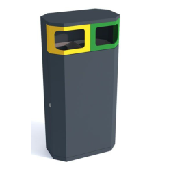 Dviejų skyrių rūšiavimo šiukšlinė