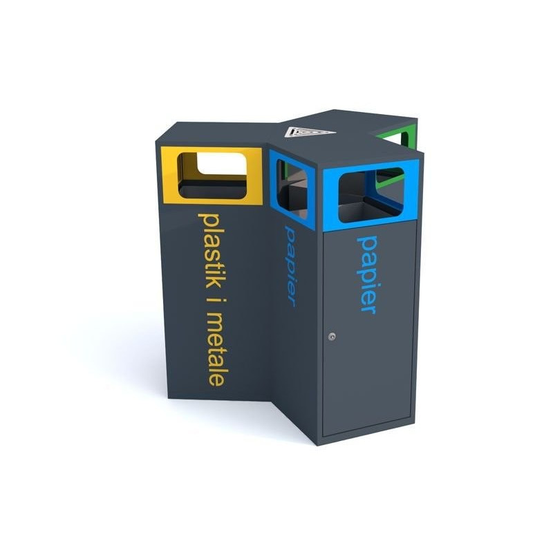 Šiukšlių dėžė rūšiavimui Tulipan 3x80 l + Peleninė