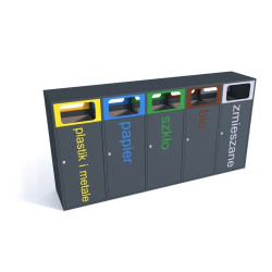 Šiukšlių dėžė rūšiavimui Etna V 5x120 l dvipusė