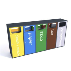 Šiukšlių dėžė rūšiavimui Etna V 5x120 l dvipusė