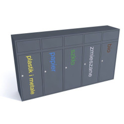 Šiukšlių dėžė rūšiavimui Etna V 5x80 l su atvartais | Parkelis.lt