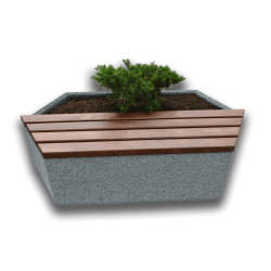 Betoninis suoliukas su vazonu