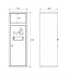 Šiukšlių dėžė šunų išmatoms IV / 40 l | Parkų projektavimas