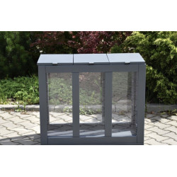 Šiukšlių dėžė rūšiavimui Satis III 3x60 l skaidri