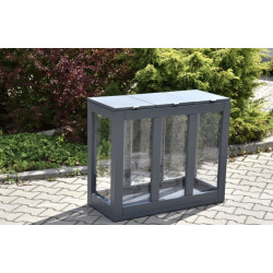 Šiukšlių dėžė rūšiavimui Satis III 3x60 l permatoma