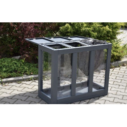 Šiukšlių dėžė rūšiavimui Satis III 3x60 l permatoma