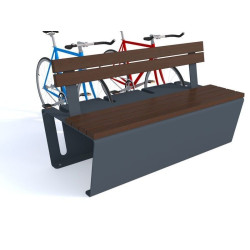 Suoliukas su dviračių stovu "Simon" | Margas parkas