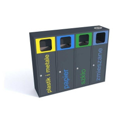 Šiukšlių dėžė rūšiavimui Etna IV 4x80 l + peleninė