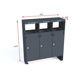 Šiukšlių dėžė rūšiavimui Aster III 3x40 l