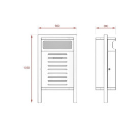 Šiukšlių dėžė Solaris III konstrukcija su angomis iš dviejų pusių