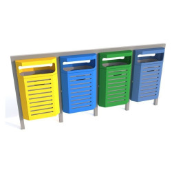 Šiukšlių dėžė Solaris III 4 modulinis ant stovo