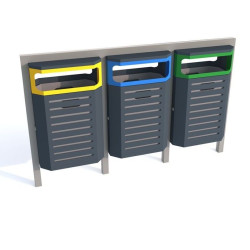 Šiukšlių dėžė Solaris modulinis su stovu su angomis iš dviejų pusių