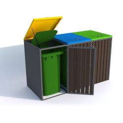 Atliekų dėžių korpusai I 3x240 l su raktiniais užraktais
