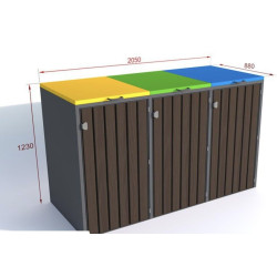 Atliekų dėžių korpusai I 3x240 l su atvartais