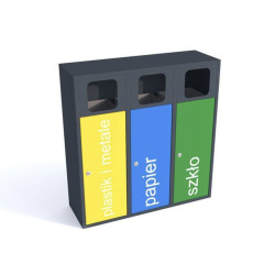 Šiukšlių dėžė rūšiavimui Etna III 3x40 l / lipni plėvelė su užrašu