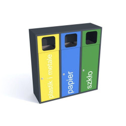 Šiukšlių dėžė rūšiavimui Etna III 3x40 l / lipni plėvelė su užrašu