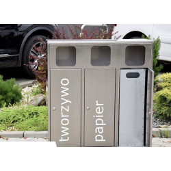 Šiukšlių dėžė rūšiavimui Etna III 3x40 l inox