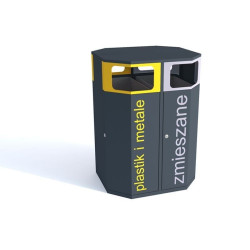 Šiukšlių dėžė rūšiavimui Etna II dvipusė ovali 2x114l
