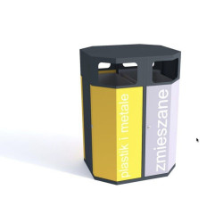 Šiukšlių dėžė rūšiavimui Etna II dvipusė ovali 2x114l