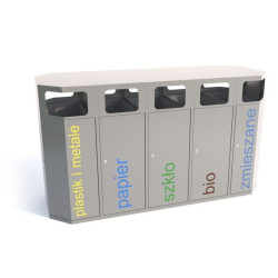 Šiukšlių dėžė rūšiavimui Etna V dvipusė ovali 5x114-127l