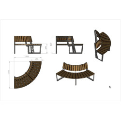 Lenktas suolas su atlošu Amant I