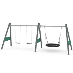 Dvigubo rėmo supynės | Žaidimų aikštelės įranga aktyviam laisvalaikiui